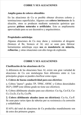 Cobre y aleaciones de Cobre | PDF