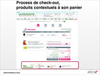 Process de check-out,
                 produits contextuels à son panier




e-MERCHANDISING de Mode
 