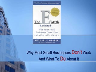 Why Most Small Businesses Don’t Work
      And What To Do About It
 