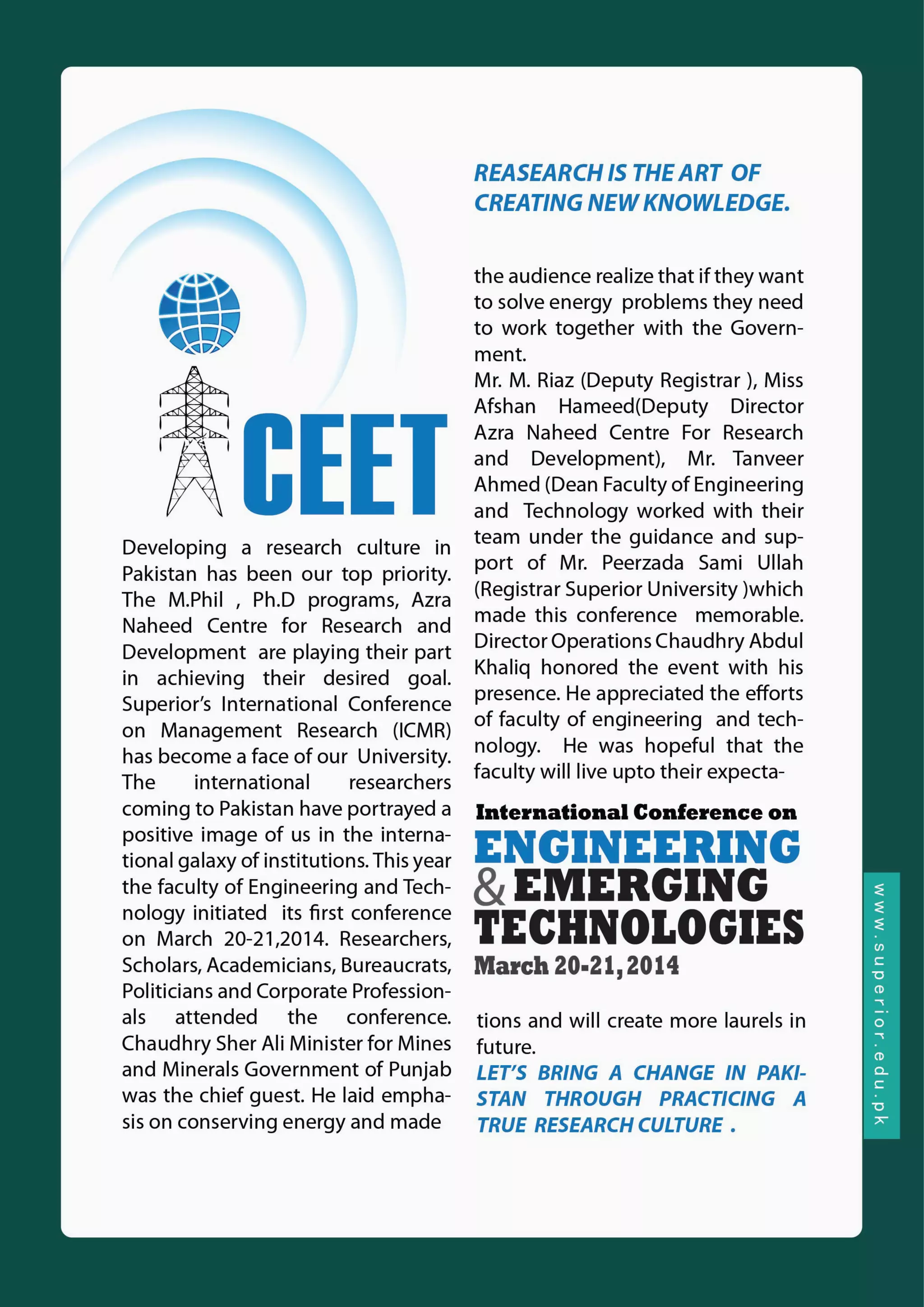 Superiority E - Newsletter April Edition 2014