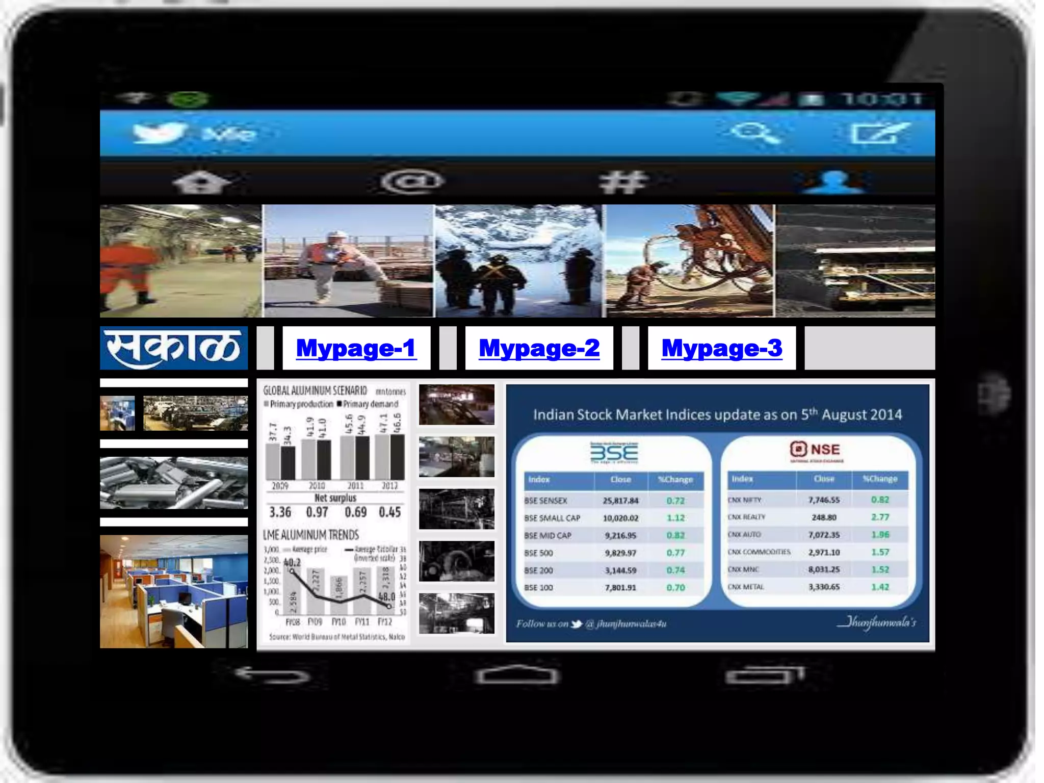 E-News MCX Web AppMypage-1 Mypage-2 Mypage-3