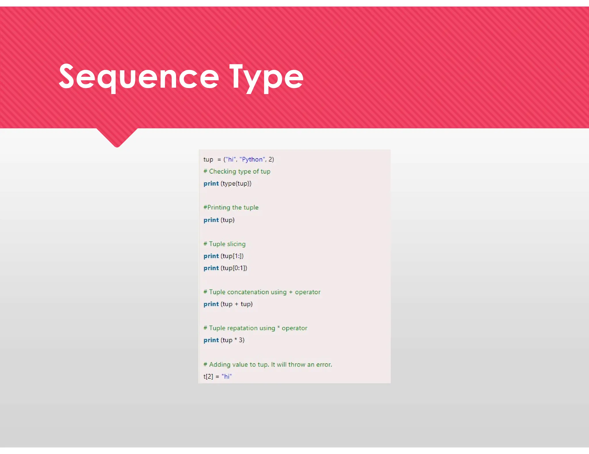 Sequence Type
Sequence Type
 