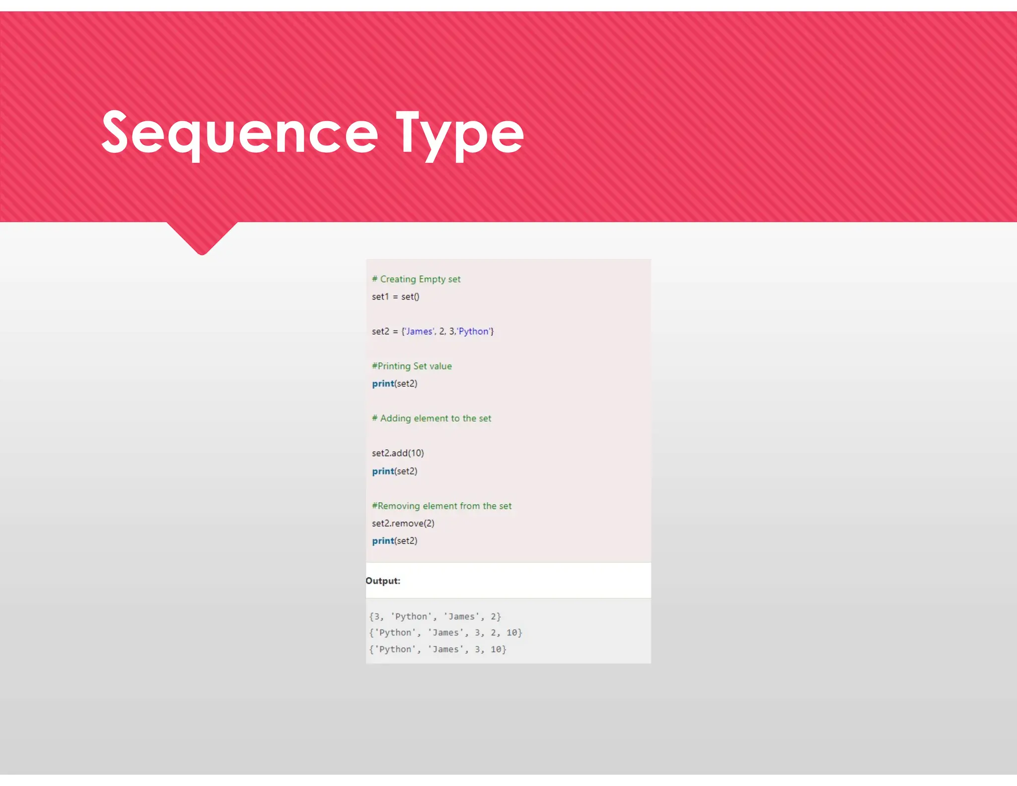 Sequence Type
Sequence Type
 