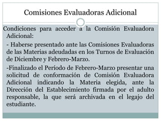 La Evaluación IntegradoraLa Evaluación Integradora de Materia podrá ser: escrita y/o práctica.Se desarrollarán durante el mes de noviembre.Las calificaciones serán números enteros de 1 a 10. La calificación de la Evaluación Integradora deberá promediarse con la calificación que surja del promedio de las notas del Tercer Trimestre, convirtiéndose dicho promedio en la calificación final de ese Trimestre. 