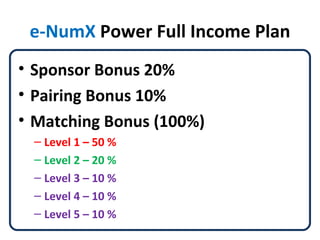 e-NumX  Power Full Income Plan ,[object Object],[object Object],[object Object],[object Object],[object Object],[object Object],[object Object],[object Object]