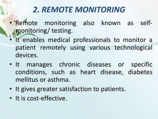 DEFINITIONAccording to World Health Organization, telemedicine is defined as, “The delivery of healthcare services, where distance is a critical factor, by all health care professionals using information and communication technologies for the exchange of valid information for diagnosis, treatment and prevention of disease and injuries, research and evaluation, and for continuing education of healthcare providers, all in the interests of advancing the health of individuals and their communities”.