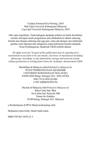 e-pembelajaran di IPT Malaysia oleh Mohamed Amin Embi