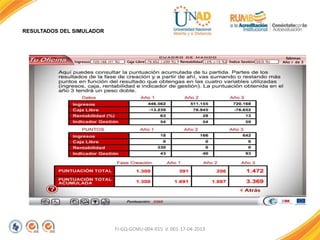 RESULTADOS DEL SIMULADOR
FI-GQ-GCMU-004-015 V. 001-17-04-2013
 
