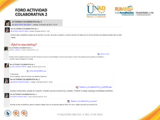 FI-GQ-GCMU-004-015 V. 001-17-04-2013
FORO ACTIVIDAD
COLABORATIVA 2
 