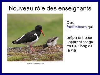 Nouveau r ôle des enseignants Par John Haslam Flickr Des  facilitateurs  qui … préparent pour l’apprentissage tout au long de la vie 