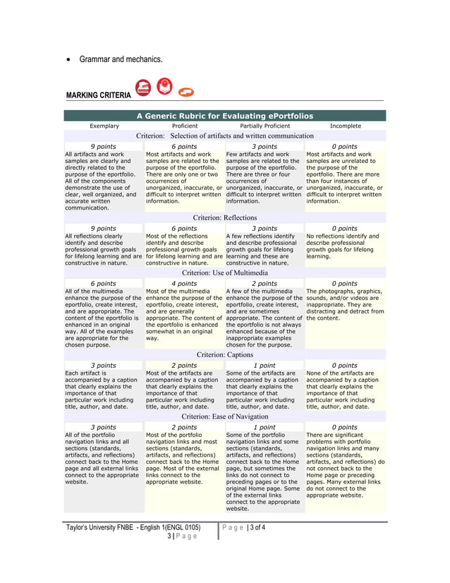 E Portfolio Assignment Pdf