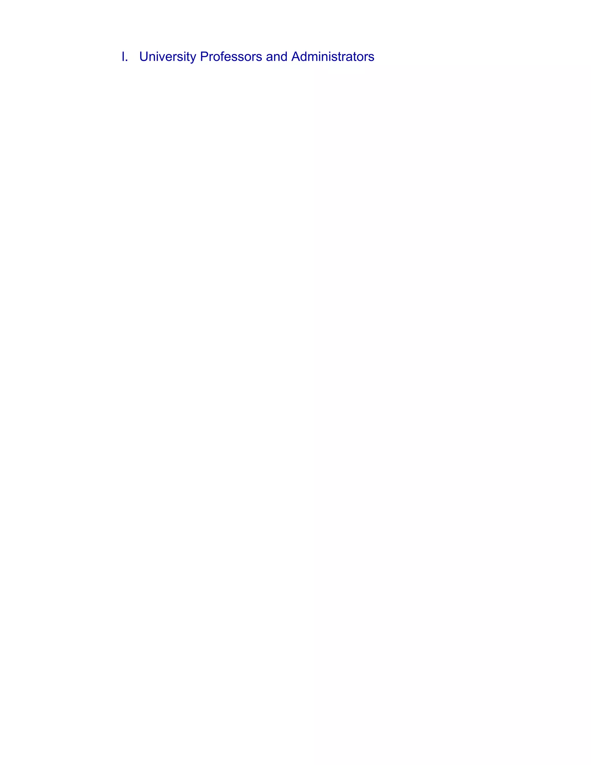 l. University Professors and Administrators
 