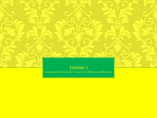 THEME 3
Learning for Life in the Context of Professional Practice
 