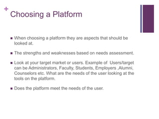 E portfolio platforms | PPTX