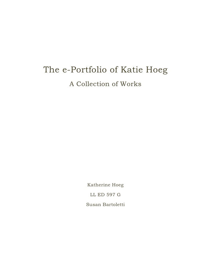 e portfolio title page portfolio title page