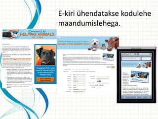 E-kiri ühendatakse kodulehe
maandumislehega.
 