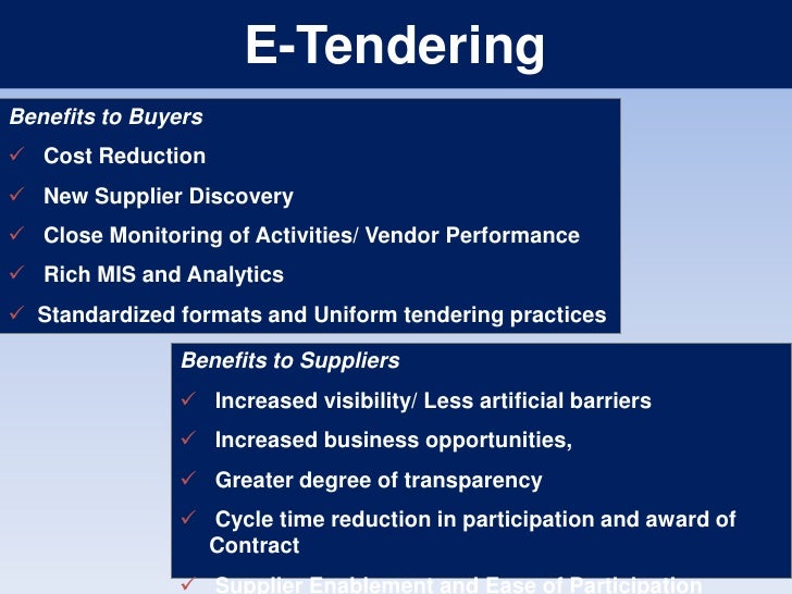 advantages of e tendering