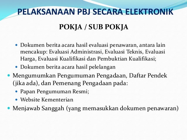 Pengadaan Barang dan Jasa melalui LPSE KemenLHK (E 
