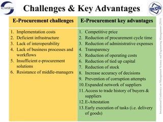 E procurement platform implementation feasibility study and challenges ...