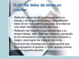 Nombre del profesor, área, grado y perfil del docente.