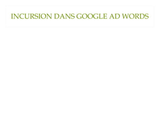 INCURSION DANS GOOGLE AD WORDS 