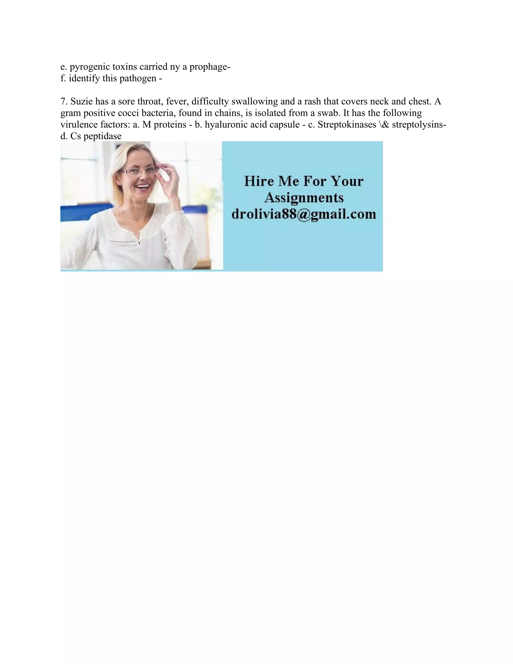 e- pyrogenic toxins carried ny a prophage- f- identify this pathogen -.pdf