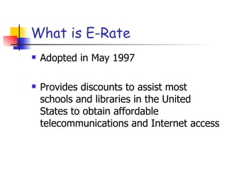 E rate and district technology plan | PPT | Education