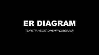 ER DIAGRAM
(ENTITY RELATIONSHIP DIAGRAM)
 
