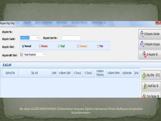 Bu slayt GAZİOSMANPAŞA Üniversitesi mezunu Eğitim Hemşiresi Pınar Kalkışım tarafından
                                 hazırlanmıştır.
 