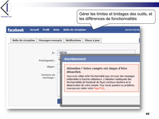 Gérer les limites et bridages des outils, et les différences de fonctionnalités45