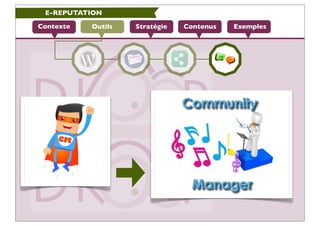 E-REPUTATION

Contexte   Outils   Stratégie   Contenus   Exemples
 