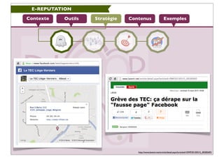 E-REPUTATION

Contexte   Outils   Stratégie   Contenus                    Exemples




                                   ...