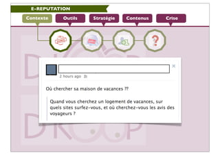 E-REPUTATION

Contexte   Outils   Stratégie   Contenus   Crise
 