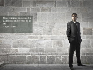 Nous sommes passés de 8 à
24 médias en l’espace de 20
ans
> 1990 - 2010
 