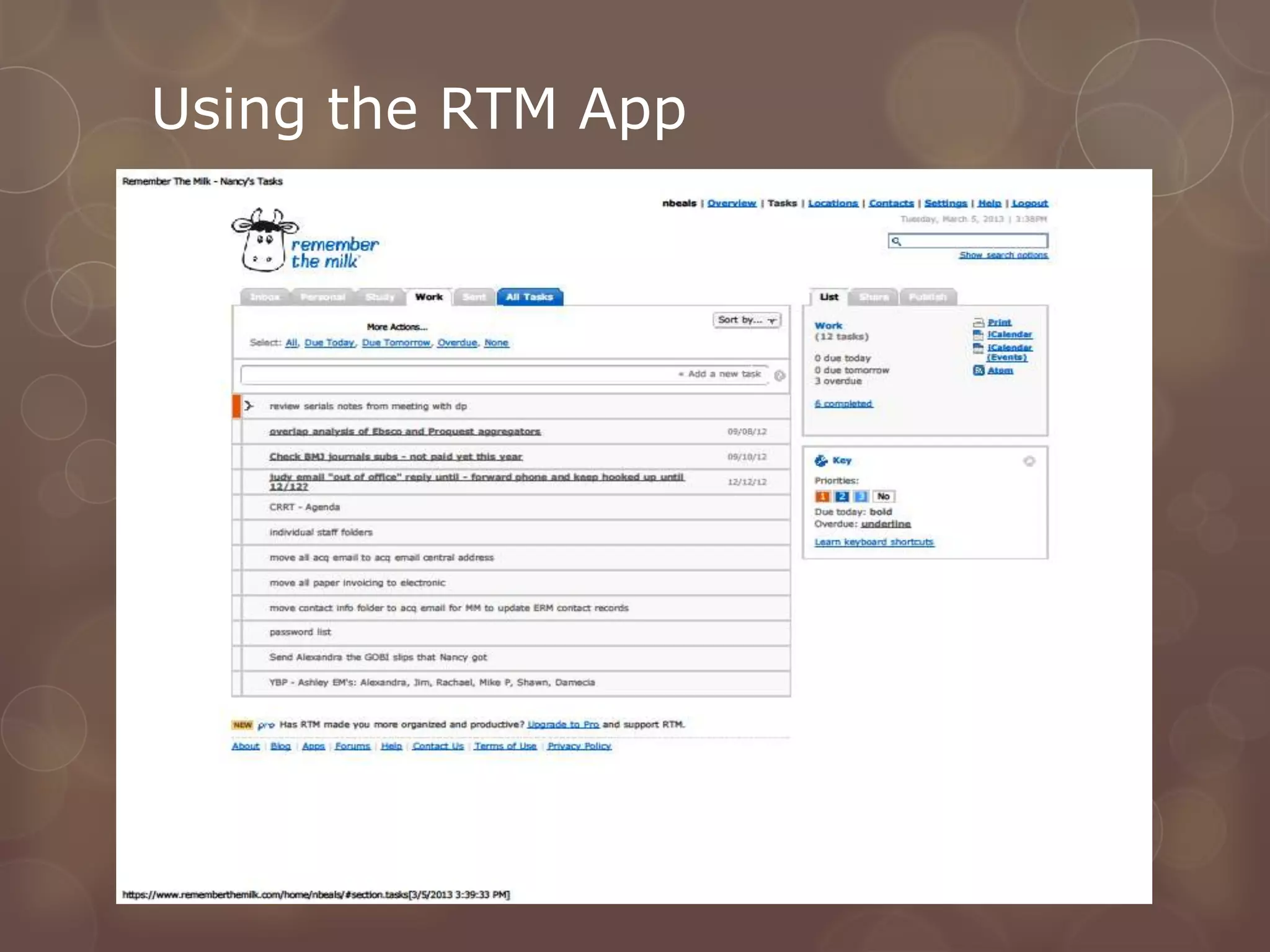 Using the RTM App
 