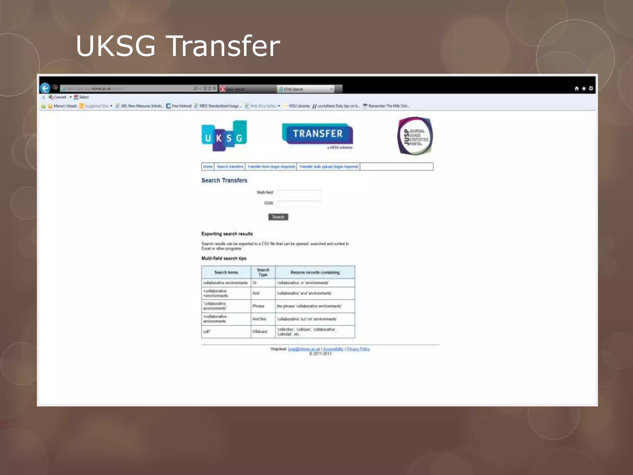 UKSG Transfer
 
