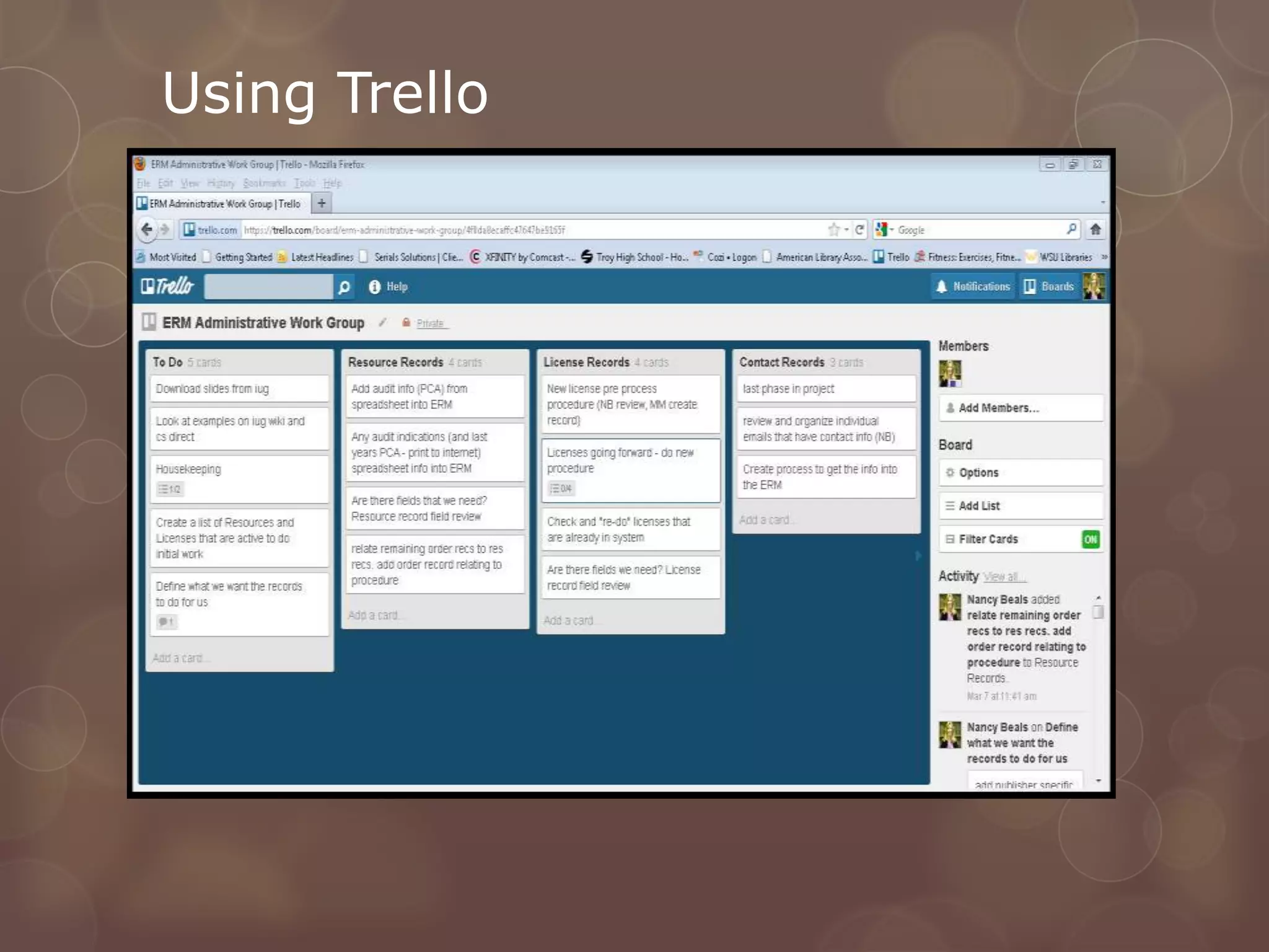 Using Trello
 
