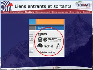 Accueil | Présentation |  Stratégie  | Référencement | Liens sponsorisés | Innovations | Contact Liens entrants et sortants 