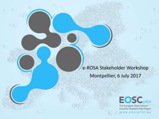e-ROSA Stakeholder Workshop
Montpellier, 6 July 2017
 