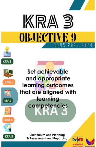 Set achievable
and appropriate
learning outcomes
that are aligned with
learning
competencies
Curriculum and Planning
& Assessment and Reporting
 