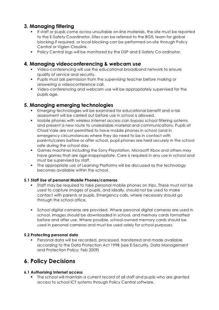 E Safety Policy Mar 09 Draft 1.2