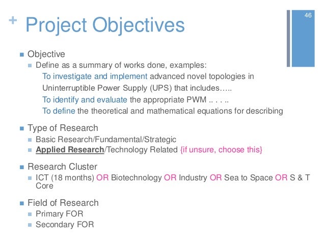 project objective statement exle e science grant khairul 2012 project objective statement exle e science grant khairul 2012