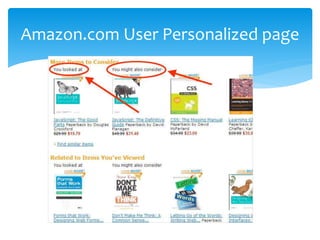 Amazon.com User Personalized page
 