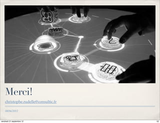 Merci!
    christophe.rudelle@consultic.fr

    08/06/2012


vendredi 21 septembre 12              52
 