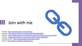 Join with me
Fb page : https://www.facebook.com/jajsofttech
Fb group : https://www.facebook.com/groups/2704079586349093
YouTube: https://www.youtube.com/c/JubairAhmedJunjun/videos?view_as=subscriber
LinkedIn : https://www.linkedin.com/in/jubair-ahmed-junjun-4ab6a0177/
Facebook profile : https://www.facebook.com/jubair.junjun/
Github : https://github.com/Jubair-Ahmed-Junjun
 