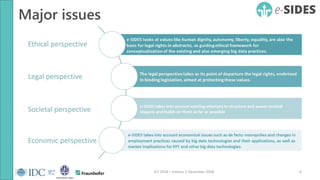Major issues
6ICT 2018 – Vienna, 5 December 2018
 