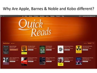 Why Are Apple, Barnes & Noble and Kobo different?
 