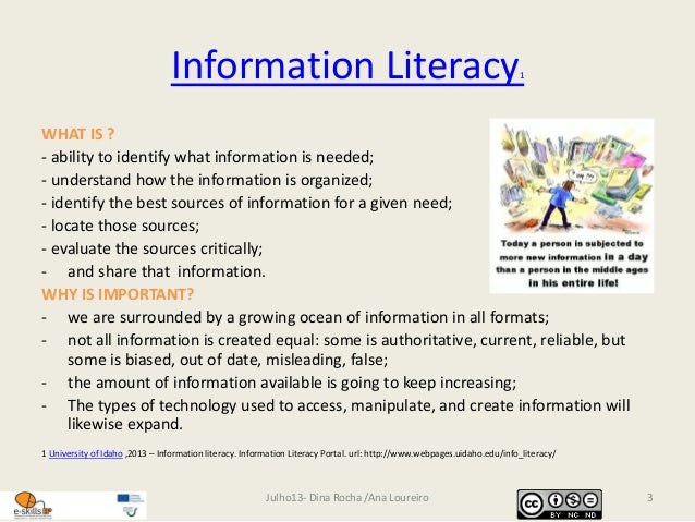information literacy1 Why is information literacy important the definition of an information literate person extends beyond school and application to academic problems--such as writing a. information literacy1 Why is information literacy important the definition of an information literate person extends beyond school and application to academic problems--such as writing a.