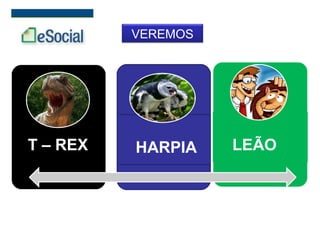 VEREMOS
T-REX
T – REX HARPIA LEÃO
 
