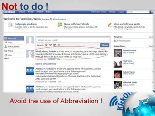 Not to do !Avoid the use of Abbreviation !
